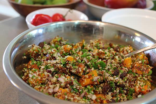 Za'atar spiced pumpkin and quinoa salad.