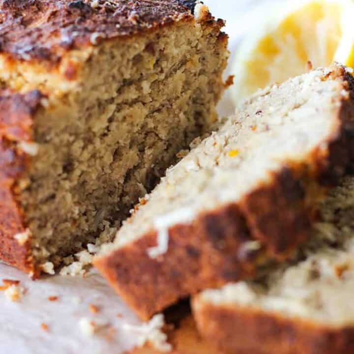 Lemon, apple and coconut loaf.