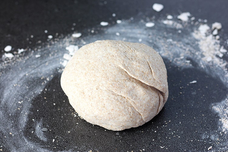 Spelt bread dough, before rising.