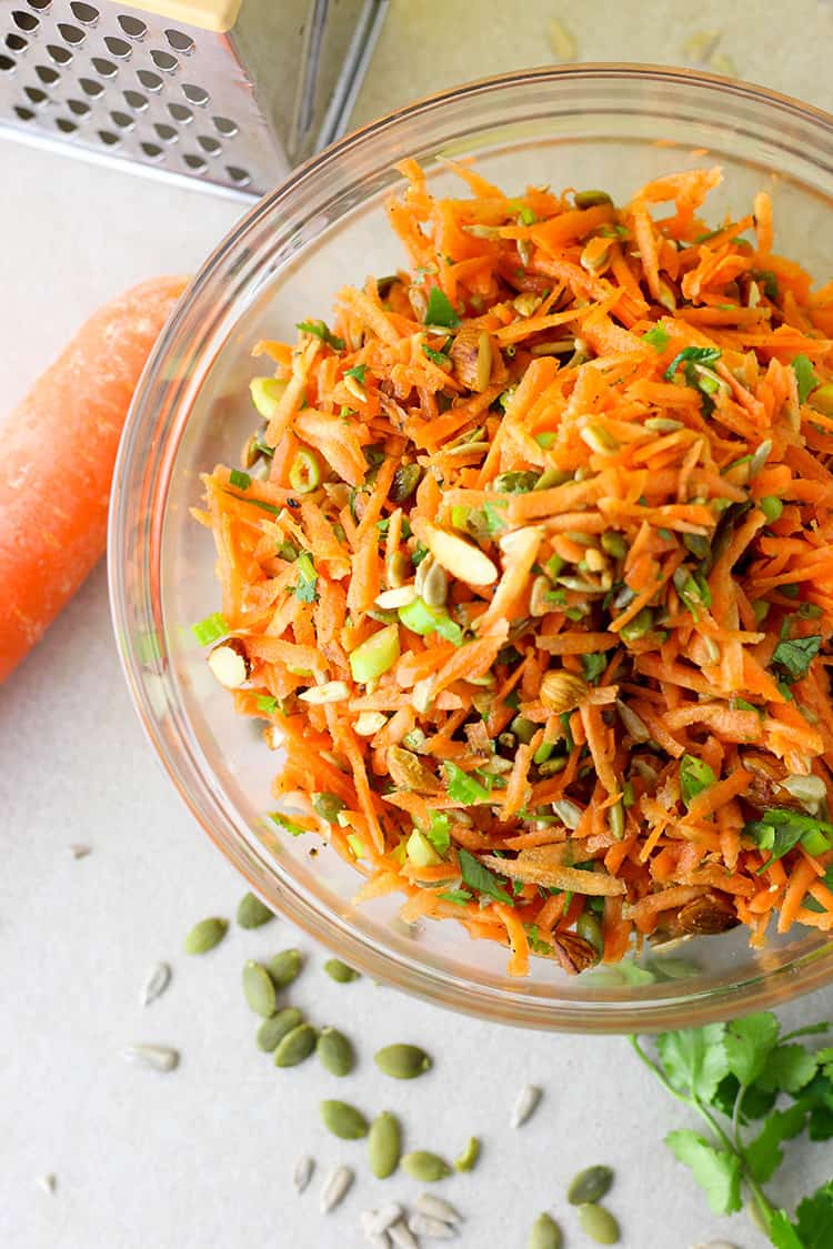 Carrot and seed salad. 