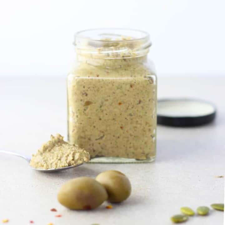 Olive and pumpkin seed tapenade.