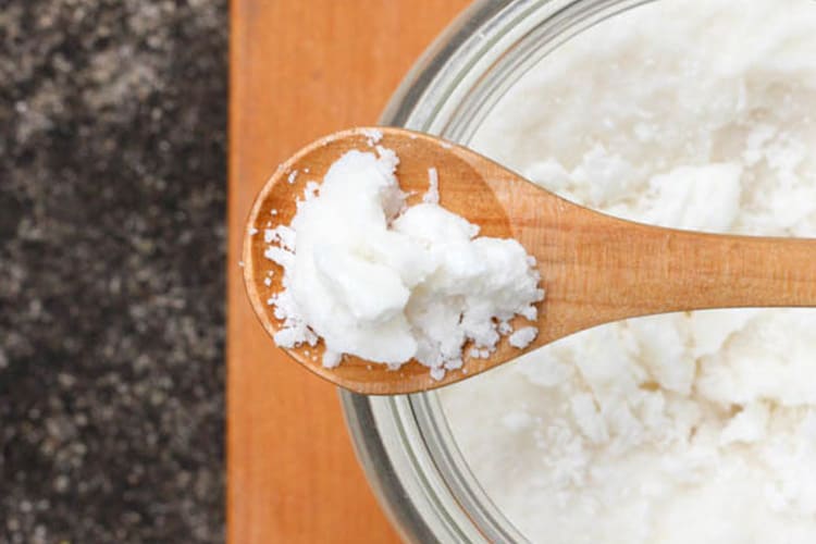 Coconut butter, hard and straight out of the fridge. 