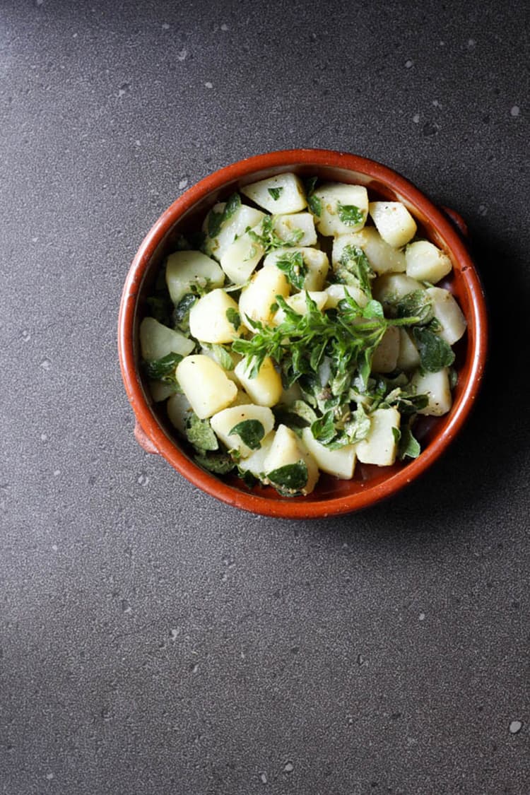 Potato and fresh oregano salad. 