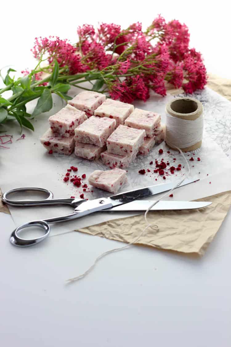 Raspberry and coconut butter fudge. 