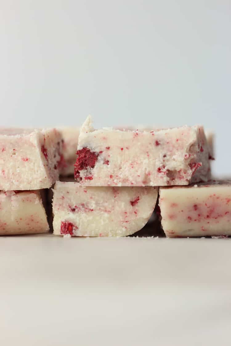 Raspberry and coconut butter fudge. 
