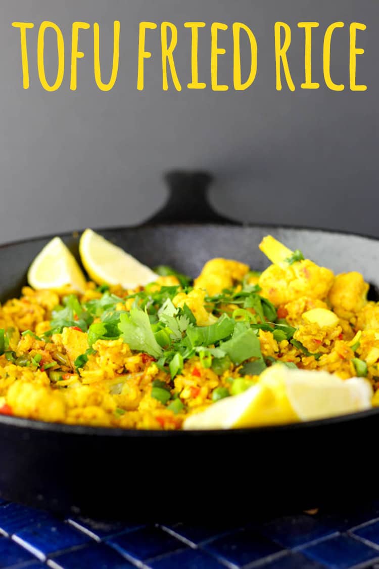 Fried rice with scrambled tofu and lots of veg is a quick and easy weeknight dinner, which uses up leftovers (yes!) and is packed with colour and flavour.