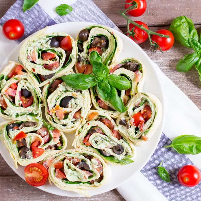 Vegan basil ricotta pinwheels. 