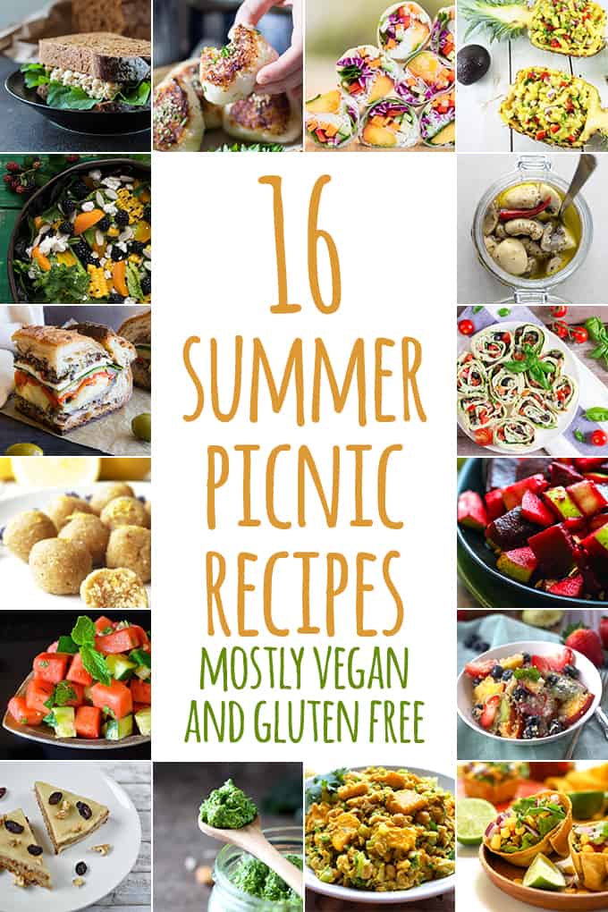 16 summer picnic recipes - mostly vegan and gluten free. 