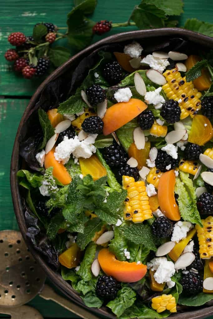 Blackberry apricot salad. 