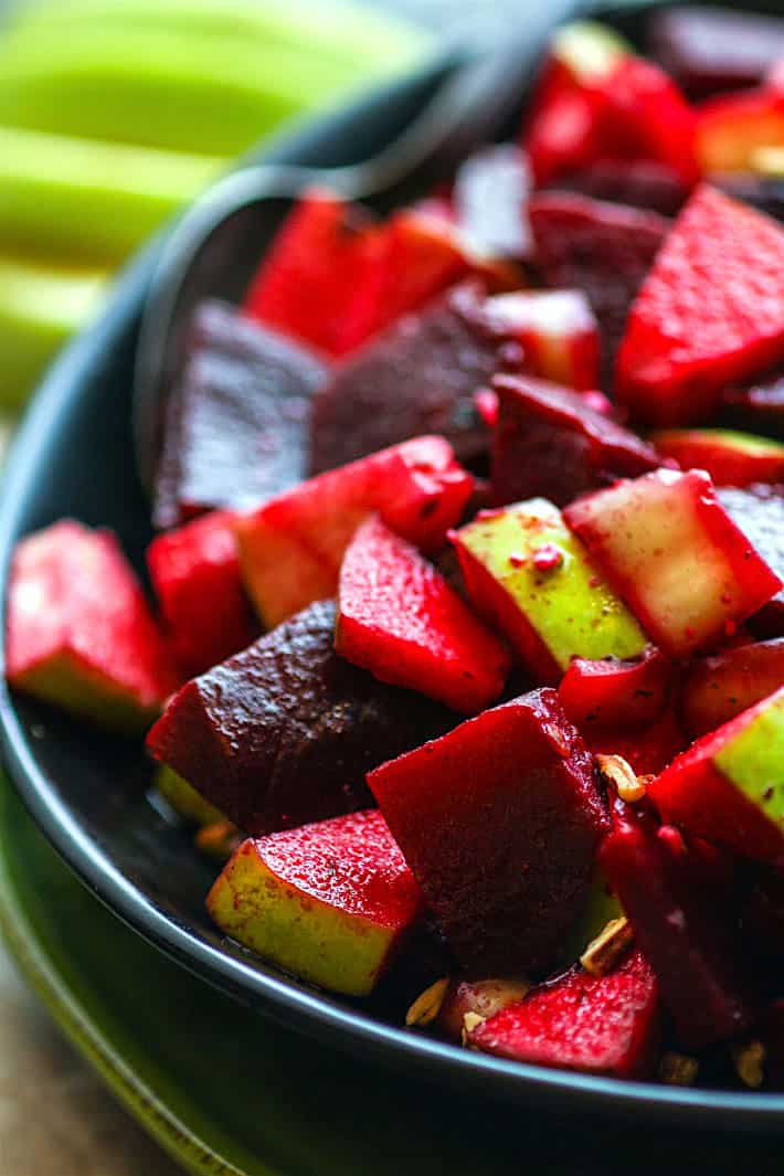 Marinated beet and apple salad. 