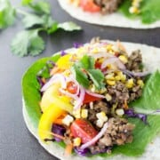 Vegan taco mince made with lentils, mushrooms and sunflower seeds as the three main ingredients.