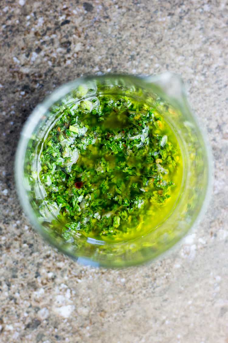 Argentinian style chimichurri sauce is amazing with vegetables and plant based proteins. 