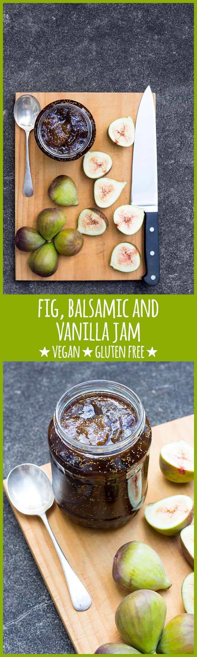 A rich and fragrant fig jam scented with vanilla bean and balsamic, perfect with fresh scones and a pot of earl grey tea.