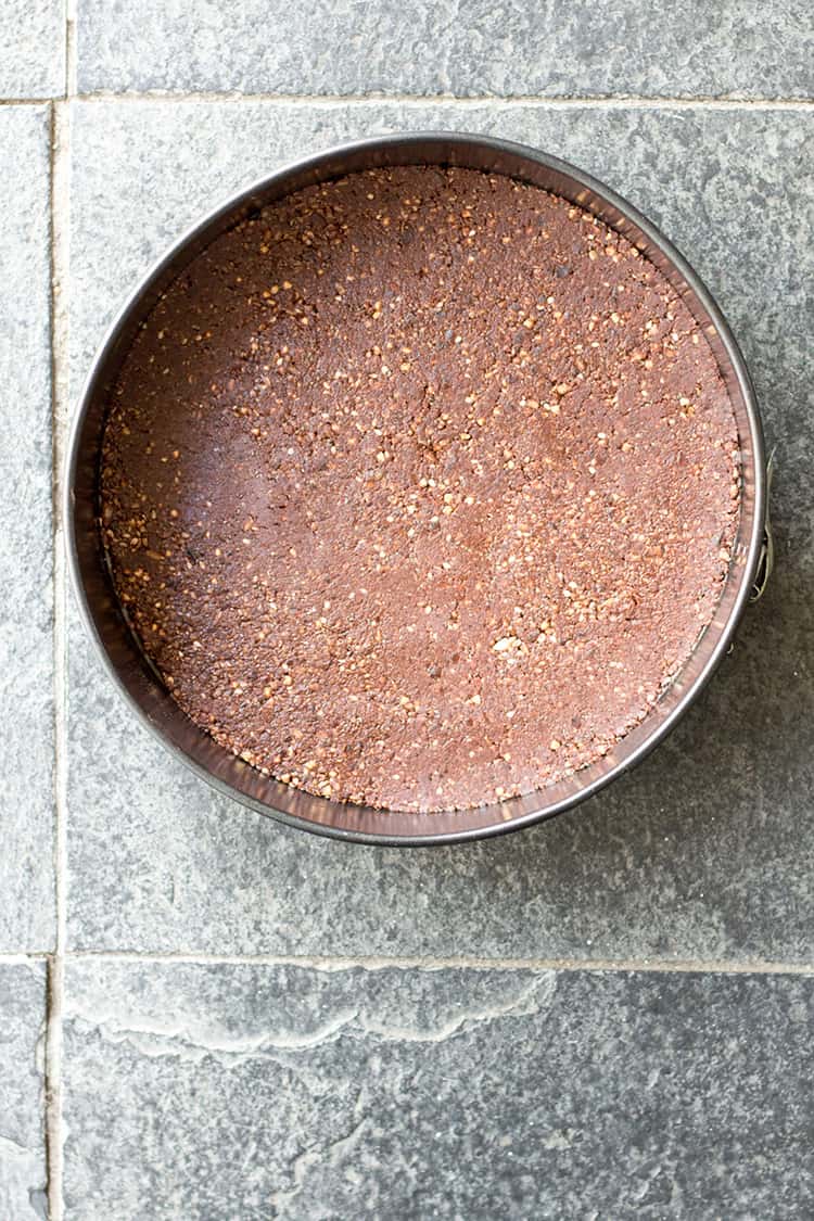 Nut-free, raw vegan cheesecake base.