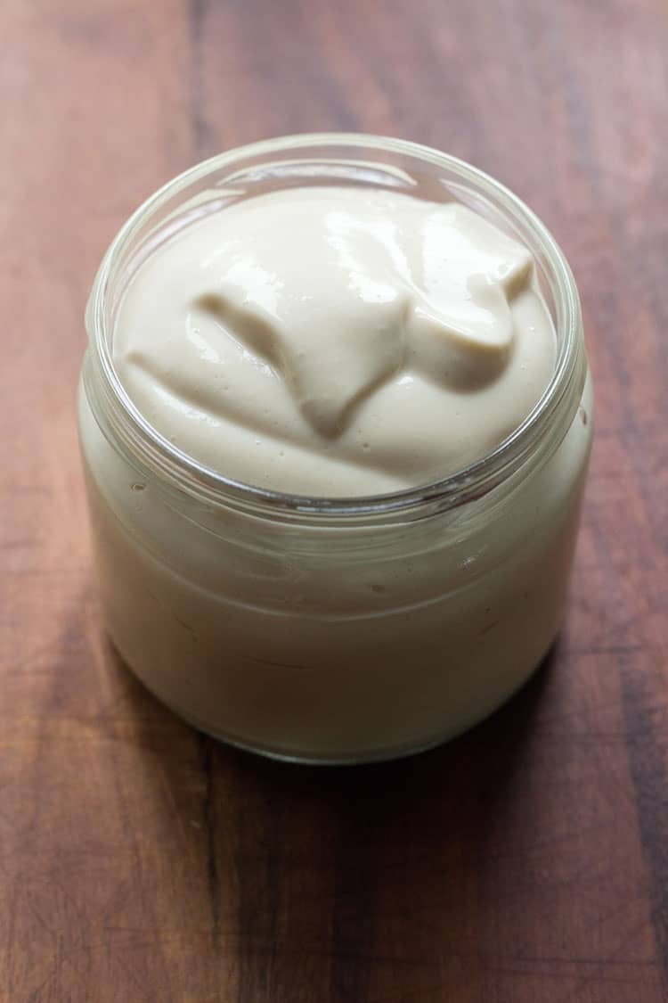 Easy vegan mayonnaise made with a silken tofu base. 