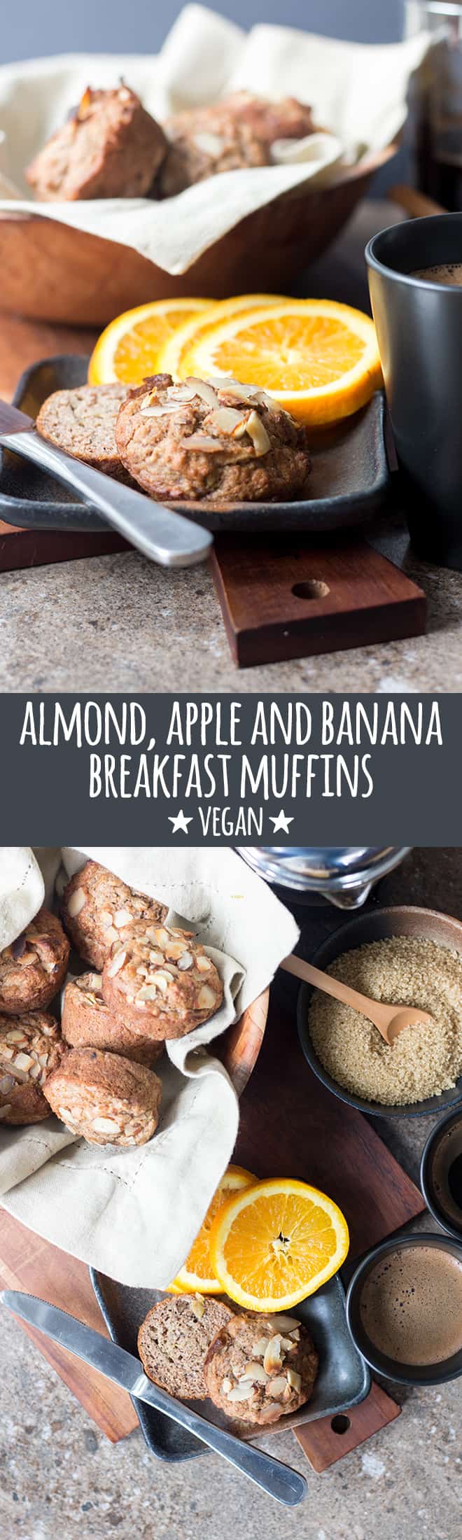 Nourishing almond, apple and banana muffins made with mixed flours and a good dose of LSA are a healthy snack or breakfast on the go.