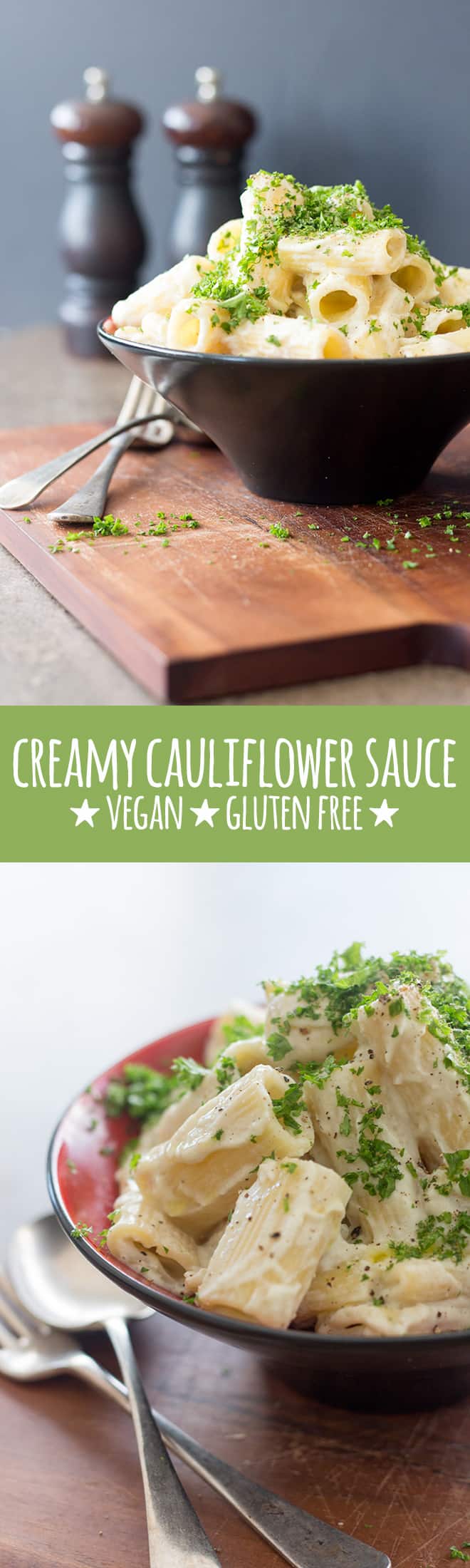 Creamy, dreamy pasta sauce made with cauliflower, cashews and a few simple flavourings.