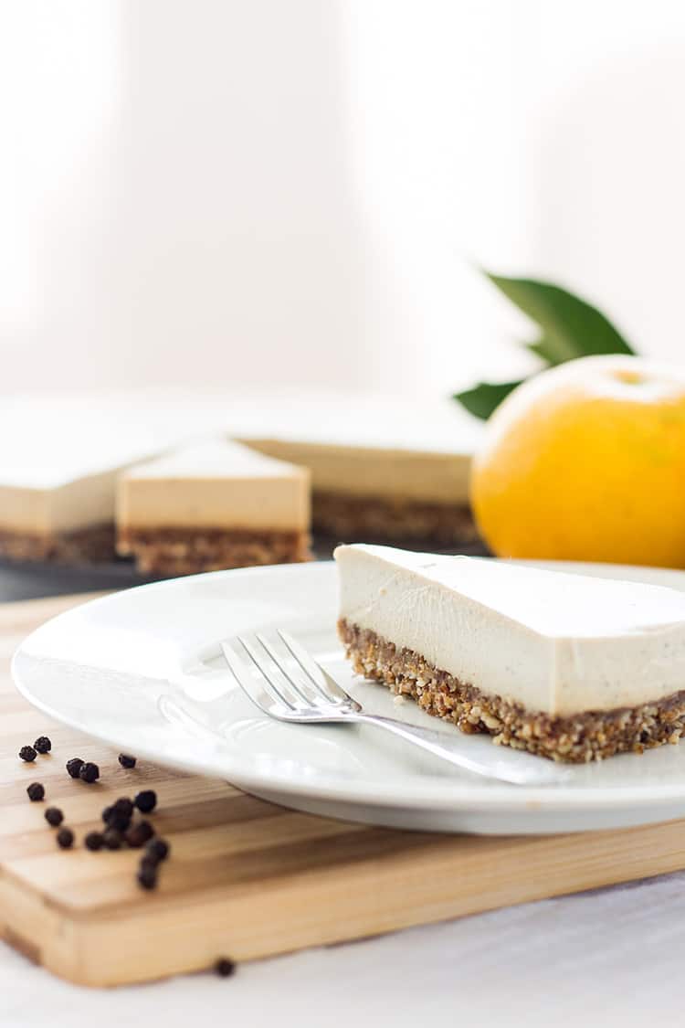 Grapefruit and black pepper vegan cheesecake (gluten free). 