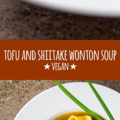 Tofu and shiitake mushroom wonton soup.