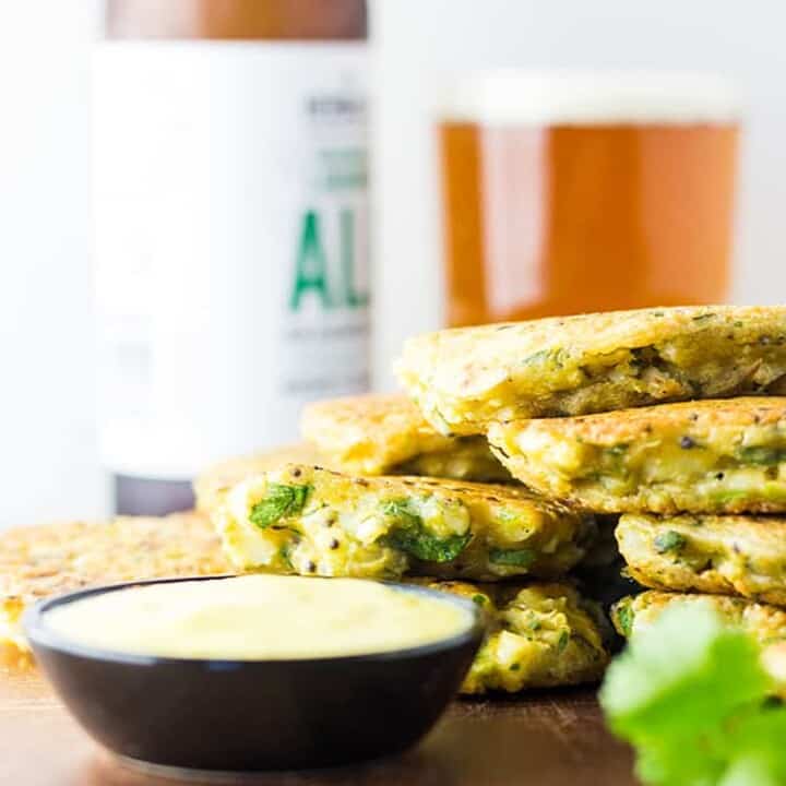 Spiced cauliflower fritters.