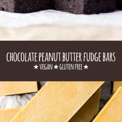 Chocolate peanut butter fudge bars (vegan and gluten free).