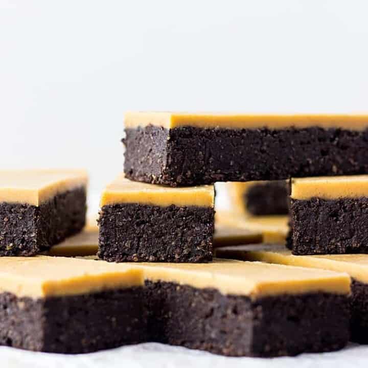 Chocolate peanut butter fudge bars.