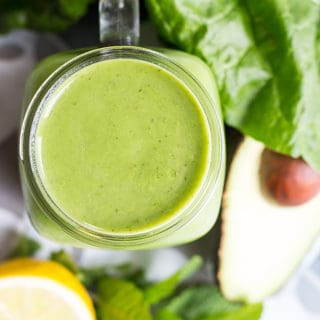 Avocado and mint green smoothie.