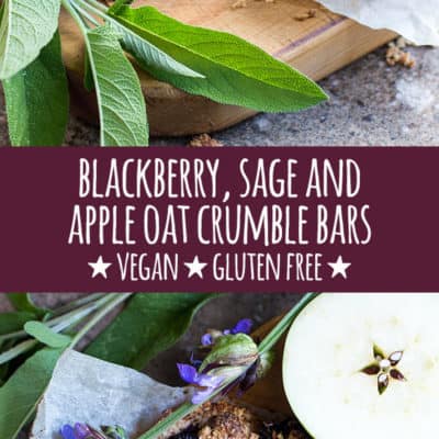 Rustic oat crumble bars with blackberries, apple and a subtle hint of fresh sage and lemon are great for breakfast, snacks or warmed for dessert. Vegan and gluten free.