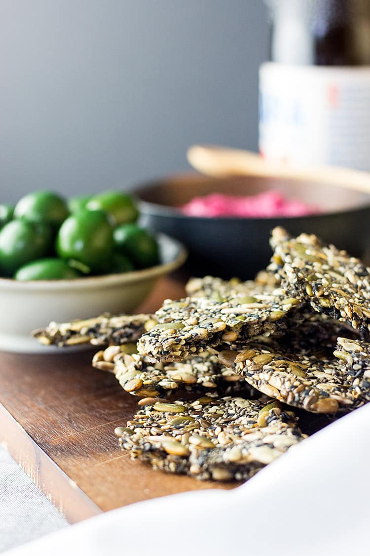 Easy five seed crackers (vegan and gluten free). 