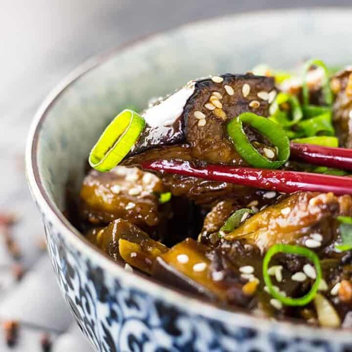 Spicy Szechuan eggplant.