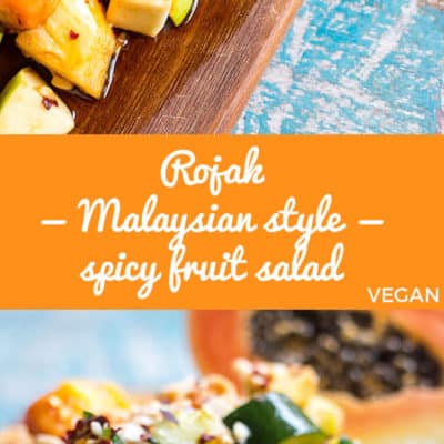 Sweet, sour, salty, spicy and savoury rojak is a delicious and refreshing Malaysian style fruit salad spiked with chilli and peanuts.