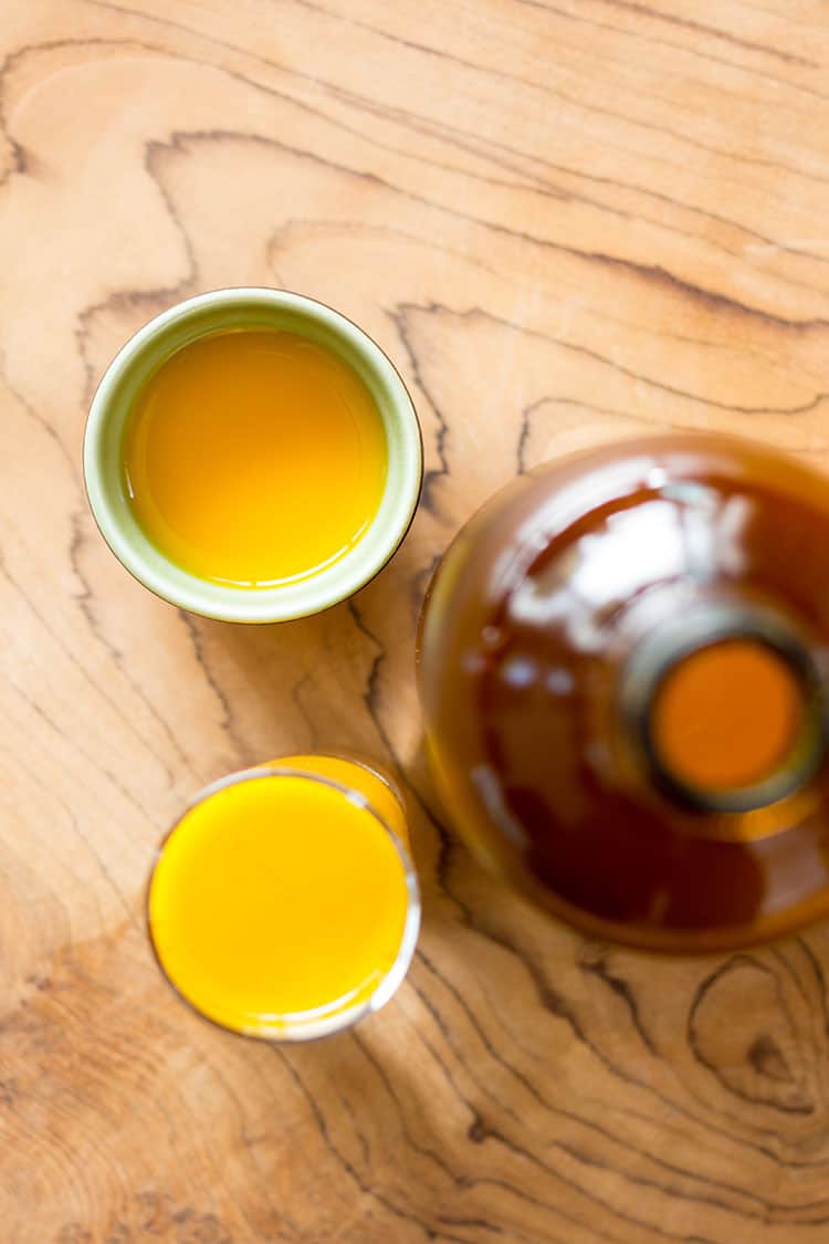 Turmeric and ginger jamu, a traditional Indonesian health tonic.