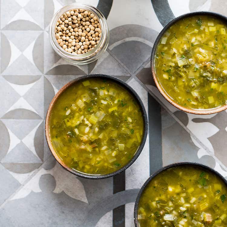 Restorative rainbow chard and leek soup-image