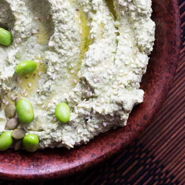 Edamame and pumpkin seed hummus.