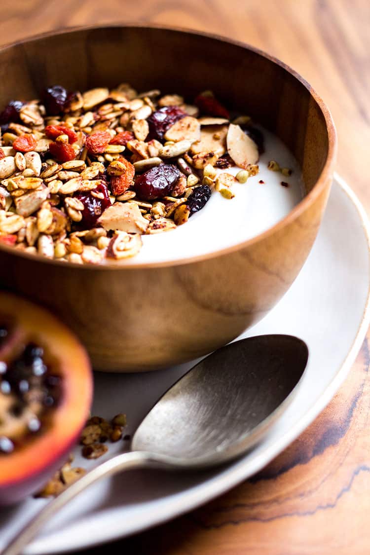 Eat your reds granola with beetroot and berries (vegan and gluten free). 