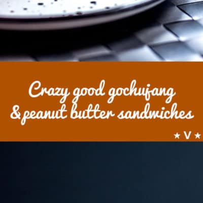 Fiery Korean gochujang and peanut butter sandwiches, an unusual but crazy good combo (vegan)