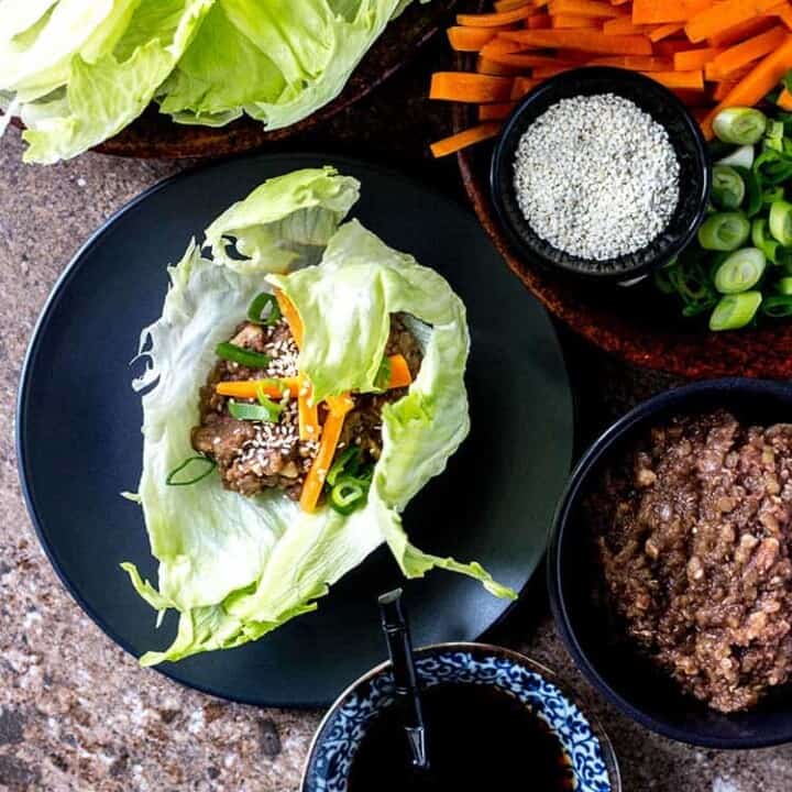 Oh mommy umami lettuce wraps from Fuss-Free Vegan: 101 Everyday Comfort Food Favorites, Veganized. (Vegan and gluten free).