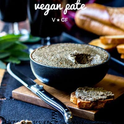 An earthy and nutty smooth vegan pate made with mushrooms, hazelnuts and lots of fresh sage. Rich, luxurious and perfect with a glass of your favourite red wine. (Gluten free).