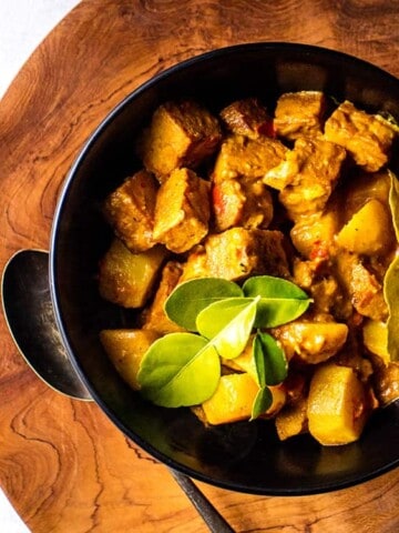 Balinese tempeh and potato curry.