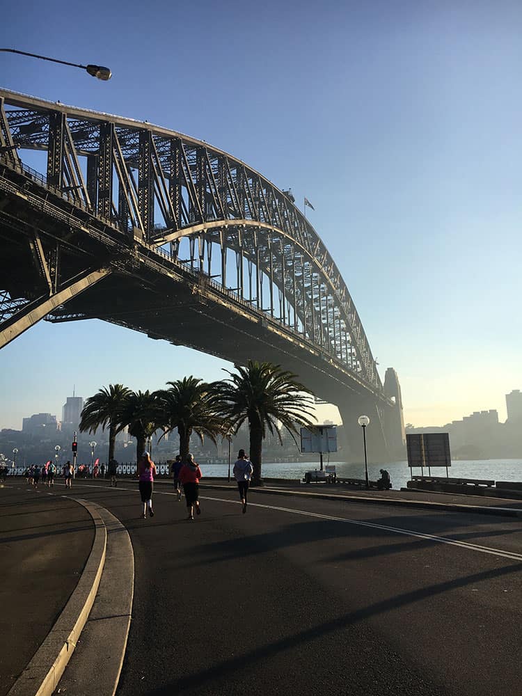 Sydney Half Marathon 2019 - under the Sydney Harbour Bridge. 